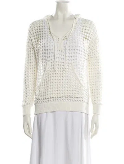 Pre-owned Solid & Striped V-neck Long Sleeve Sweatshirt W/ Tags In White