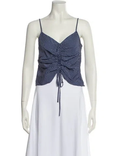 Pre-owned Solid & Striped V-neck Sleeveless Crop Top In Multi