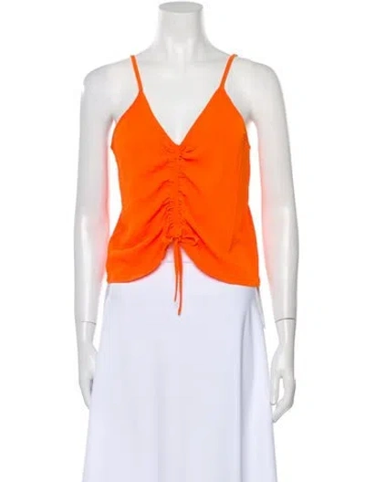 Pre-owned Solid & Striped V-neck Sleeveless Crop Top W/ Tags In Orange