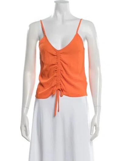 Pre-owned Solid & Striped V-neck Sleeveless Crop Top W/ Tags In Orange
