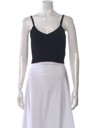 Pre-owned Solid & Striped V-neck Sleeveless Crop Top W/ Tags In White