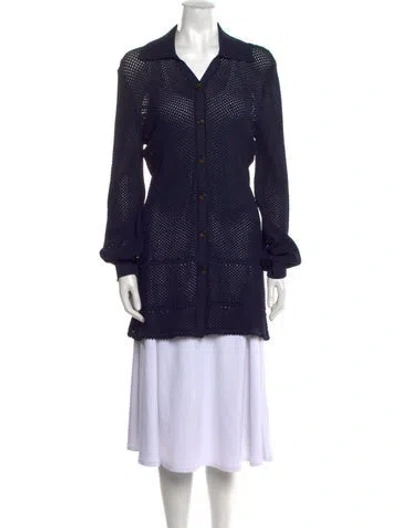 Pre-owned Solid & Striped V-neck Sweater In Blue