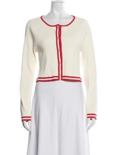 Pre-owned Solid & Striped V-neck Sweater In Neutrals