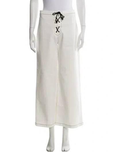 Pre-owned Solid & Striped Wide Leg Pants In Neutral