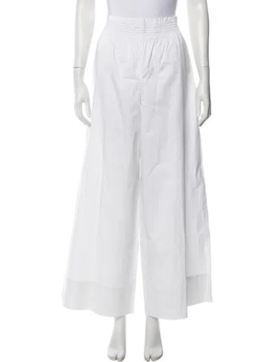 Pre-owned Solid & Striped Wide Leg Pants In White