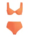 Solid & Striped Bikinis In Orange
