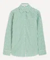 Solid & Striped The Avril Stripe Cotton Button-up Shirt In Green
