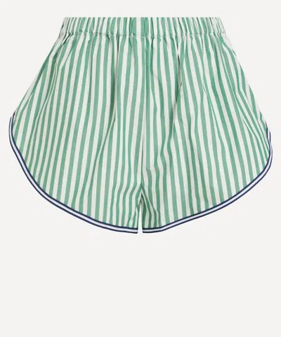 Solid & Striped Women's Green-white Stripe Lester Shorts