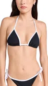 Solid & Striped The Iris String Bikini Top In Black