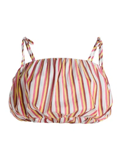 Solid & Striped Women's The Ivy Striped Bubble Crop Top In Multi