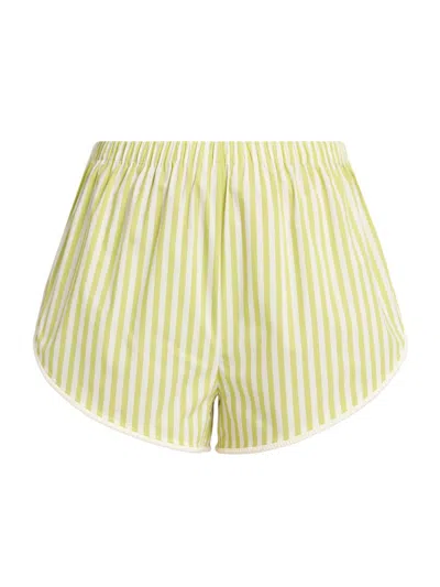 Solid & Striped Women's The Lester Striped Shorts In Green