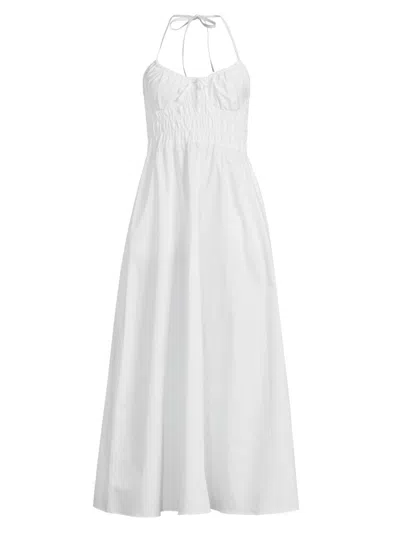 Solid & Striped Women's The Lolita Cotton Halter Midi-dress In White