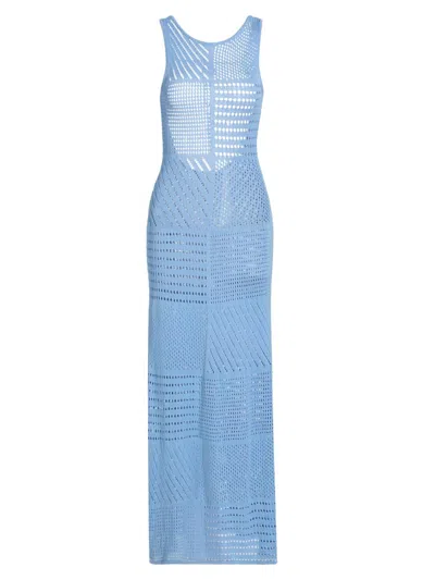 Solid & Striped Women's The Morenzo Knit Cover-up Maxi Dress In Blue Lagoon