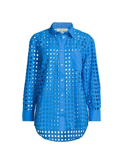 Solid & Striped Women's The Oxford Eyelet Shirt In Blue
