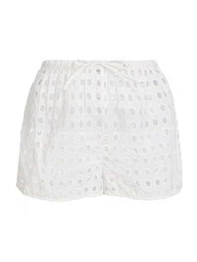 Solid & Striped Women's The Remi Cotton Eyelet Shorts In White