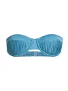 Solid & Striped Solene Pleated Underwire Bikini Top In Blue