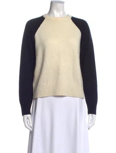 Pre-owned Solid & Striped Wool Colorblock Pattern Sweater In Neutral