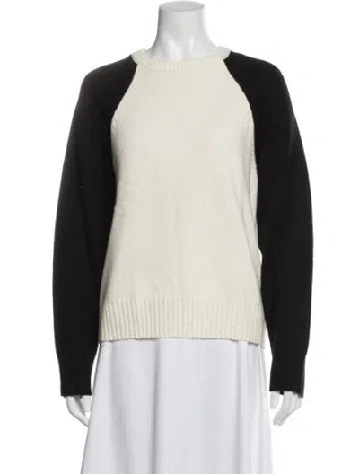Pre-owned Solid & Striped Wool Colorblock Pattern Sweater In Neutrals