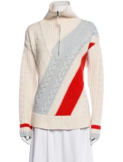 Pre-owned Solid & Striped Wool Colorblock Pattern Sweater In Neutrals