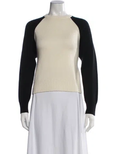 Pre-owned Solid & Striped Wool Crew Neck Sweater In Neutrals