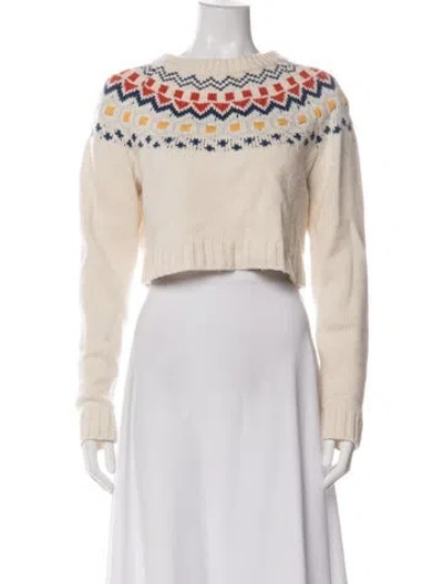 Pre-owned Solid & Striped Wool Patterned Sweater In Blue