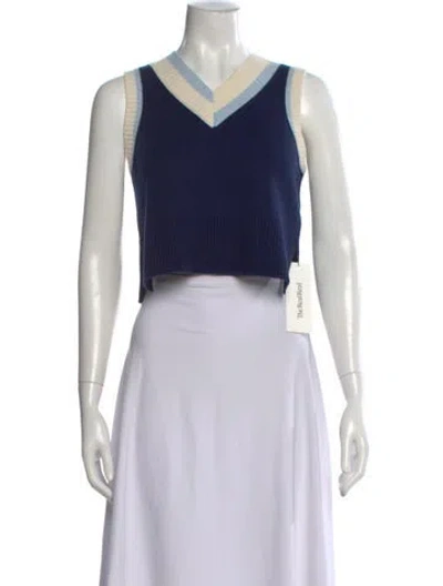Pre-owned Solid & Striped Wool Striped Crop Top W/ Tags In Neutral