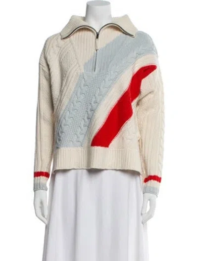Pre-owned Solid & Striped Wool Striped Sweater In Neutral