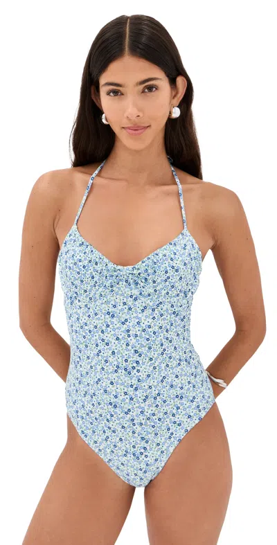 Solid & Striped X Summer I Turned Pretty The Malka One Piece Baby Ditsy Floral In Brown