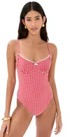 Solid & Striped X Summer I Turned Pretty The Taylor One Piece Red Gingham In Red