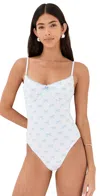 Solid & Striped X The Summer I Turned Pretty The Taylor One Piece Embroidered Bows In White