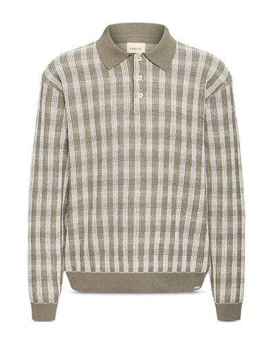 SOLID ! ERMINE COTTON BLEND KNIT CHECK POLO SHIRT
