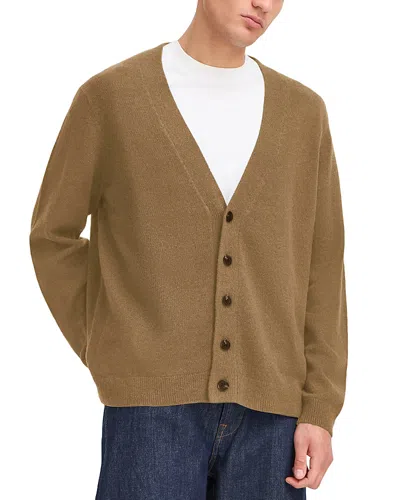 Solid ! Ermine Wool Blend Button Cardigan Sweater In Brown