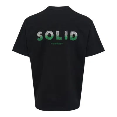 Solid Homme Back Solid Tee In Black