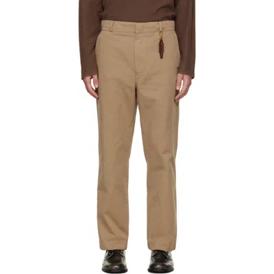 Solid Homme ベージュ コットンツイル トラウザーズ In Multi