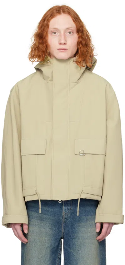 Solid Homme Beige Hoodie Shell Jacket In 304e Beige