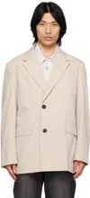 Solid Homme Beige Oversized Blazer In 305e Beige
