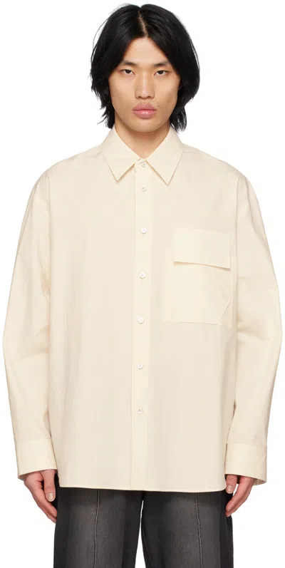Solid Homme Beige Pocket Shirt In Neutral
