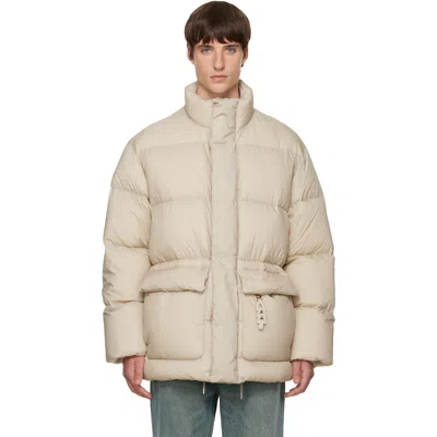 Solid Homme Beige Quilted Down Jacket In A21e