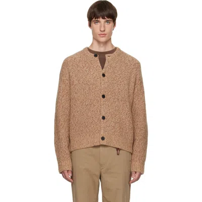 Solid Homme Beige Wool Button Cardigan In B12d