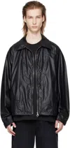 Solid Homme Black Crinkled Jacket In 316b Black