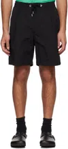 Solid Homme Drawstring Zip Pocket Shorts In 206b Black