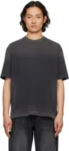 Solid Homme Black Dyeing Back Logo T-shirt In 619b