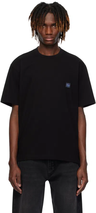 Solid Homme Black Embroidered-logo T-shirt In 618b