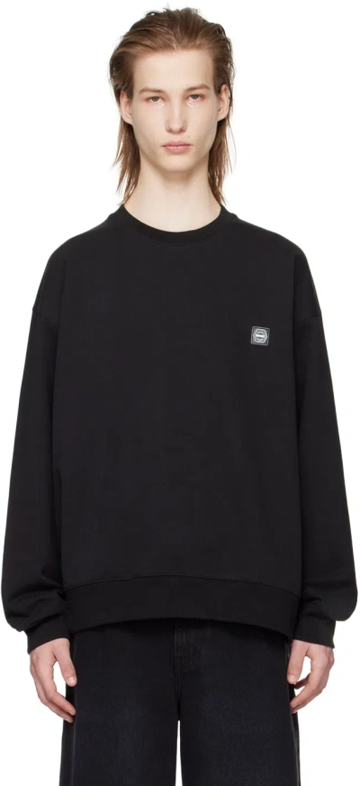 Solid Homme Black Embroidered Sweatshirt In 746b Black