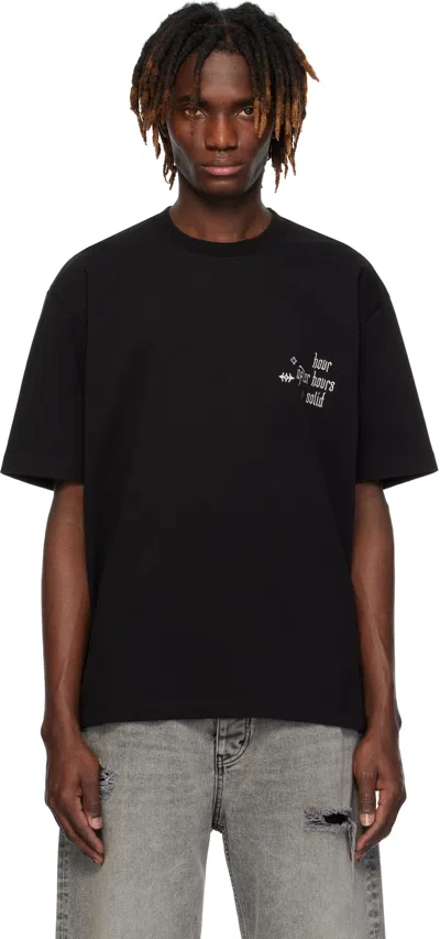 Solid Homme Black Embroidered T-shirt In 632b