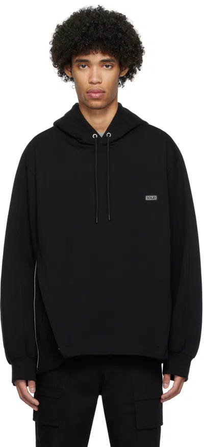 Solid Homme Black Expansion Panel Hoodie In 702b Black