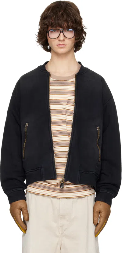 Solid Homme Black Faded Bomber Jacket