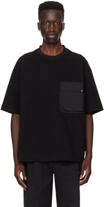 Solid Homme Black Flap Pocket T-shirt In 719b Black