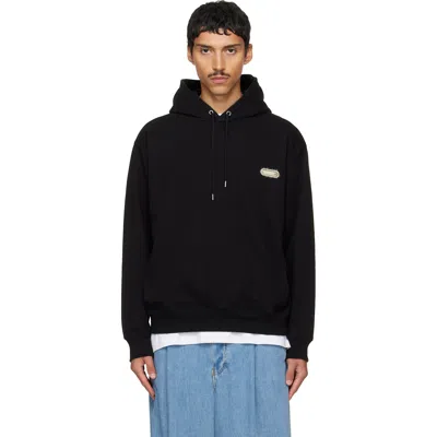Solid Homme Black Flocked Hoodie In 842b