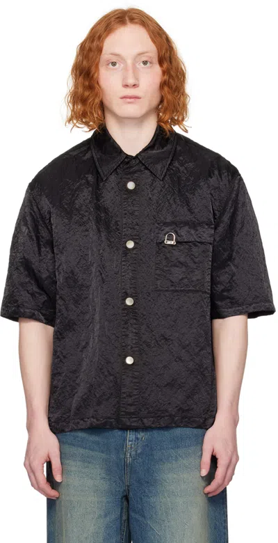 Solid Homme Black Garment-dyed Shirt In 529b Black